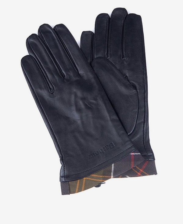GUANTI TARTAN TRIMMED LEATHER GLOVES - BARBOUR