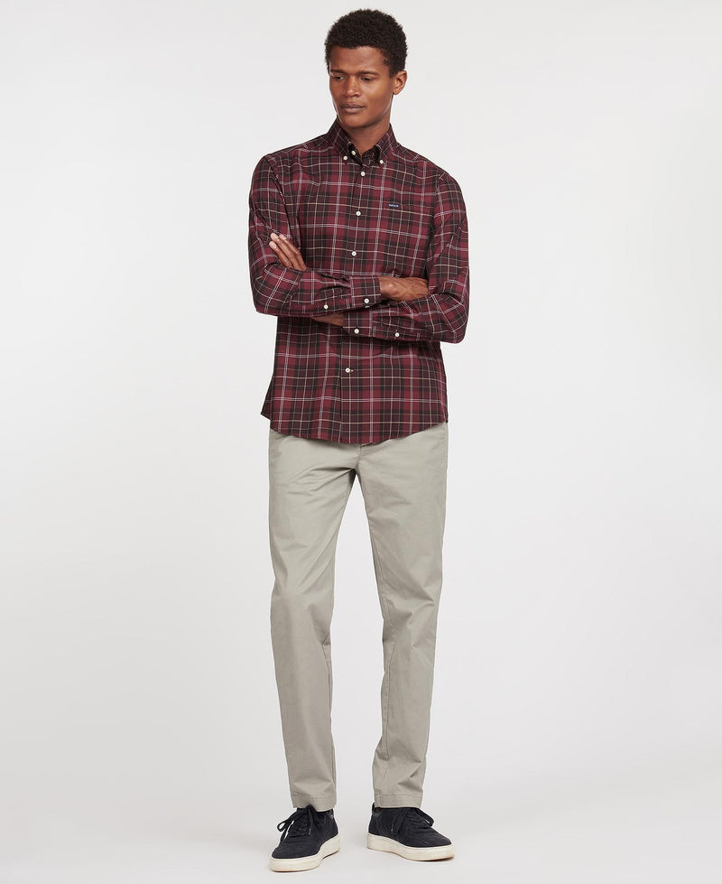 CAMICIA WETHERAM TAILORED SHIRT WINTER RED - BARBOUR